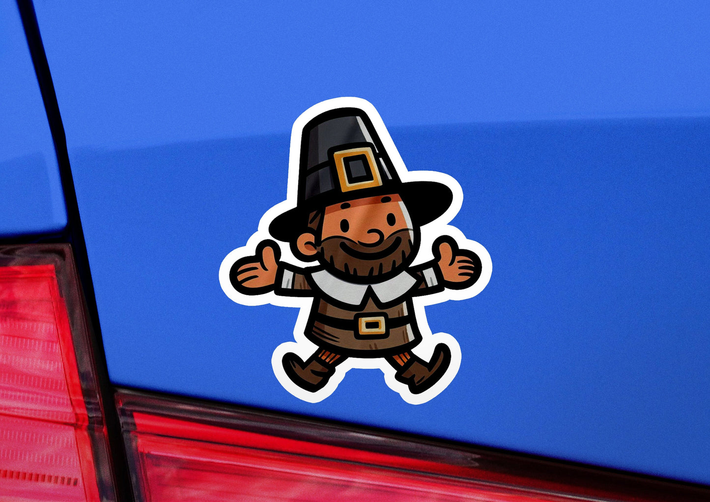 a sticker of a wizard on the back of a car