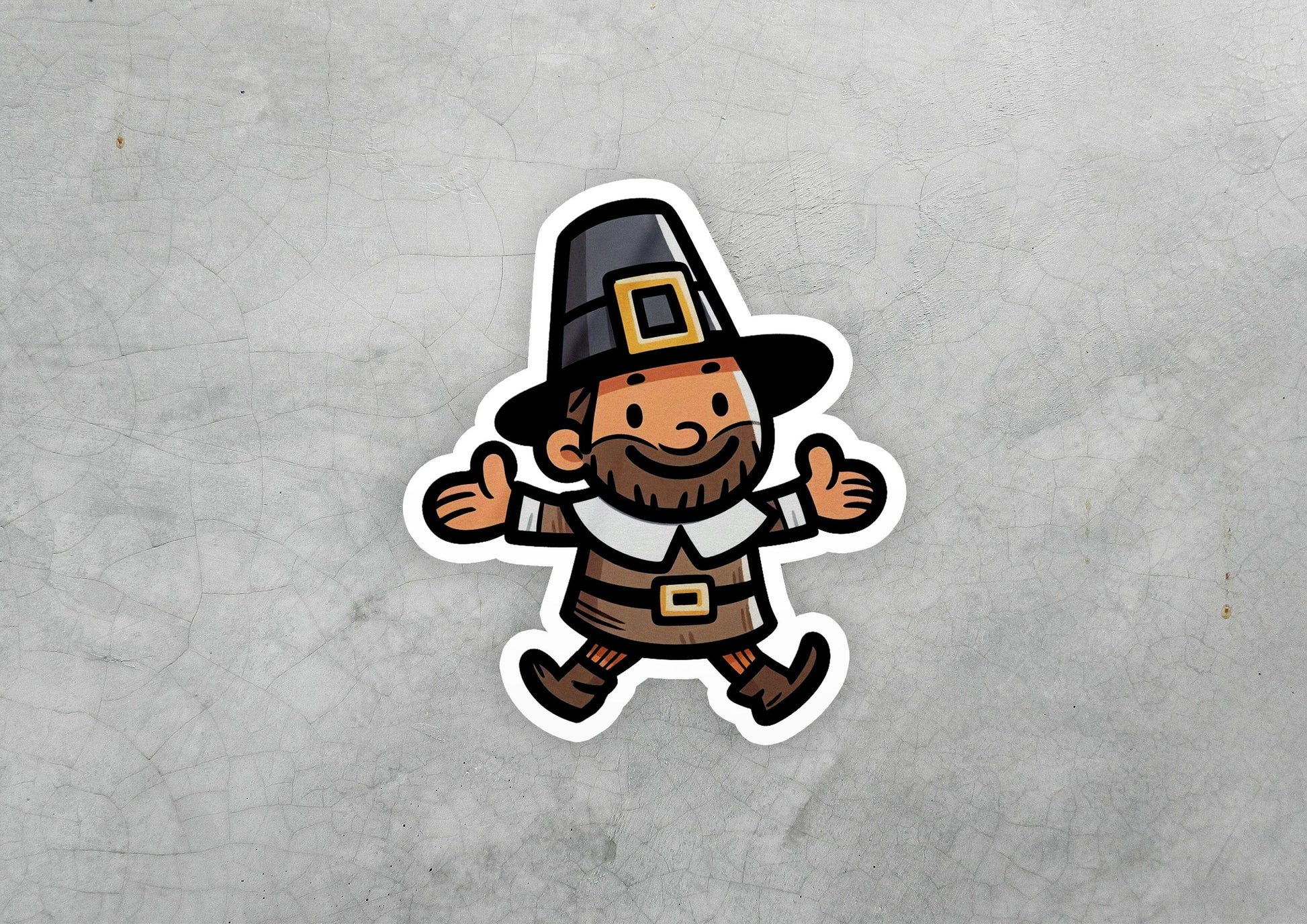 a sticker of a wizard with a hat on