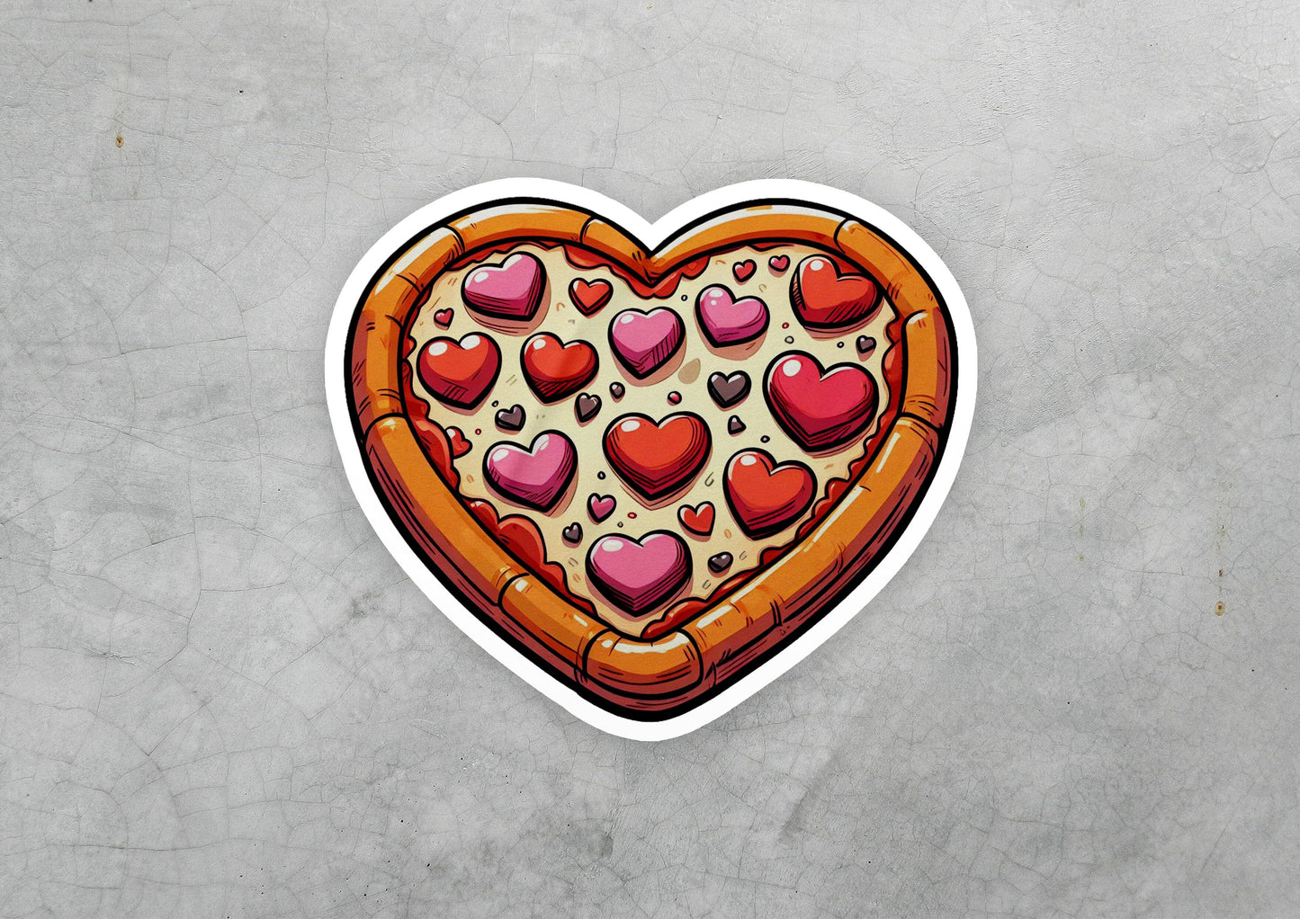 a heart shaped pizza with hearts on it