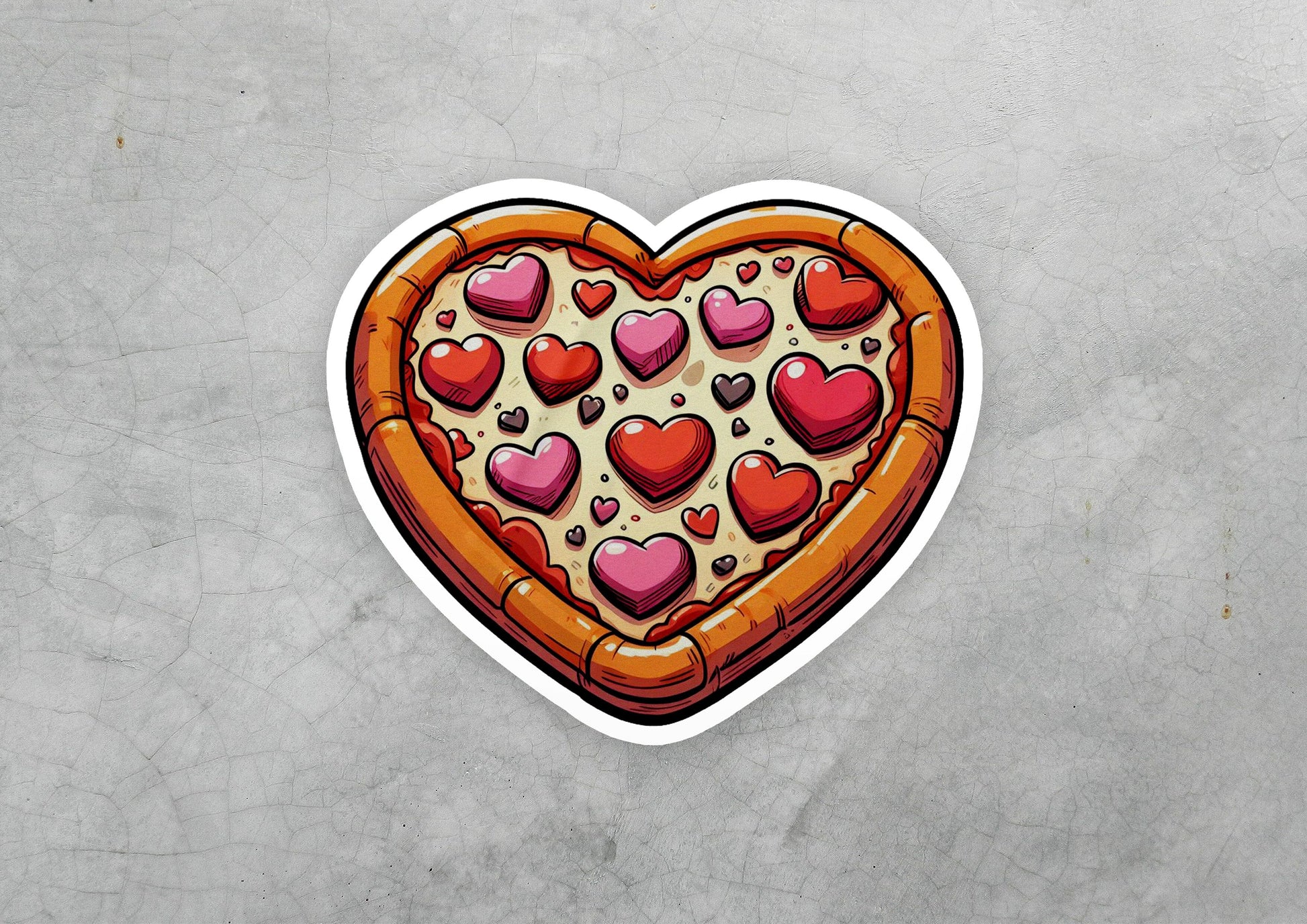a heart shaped pizza with hearts on it