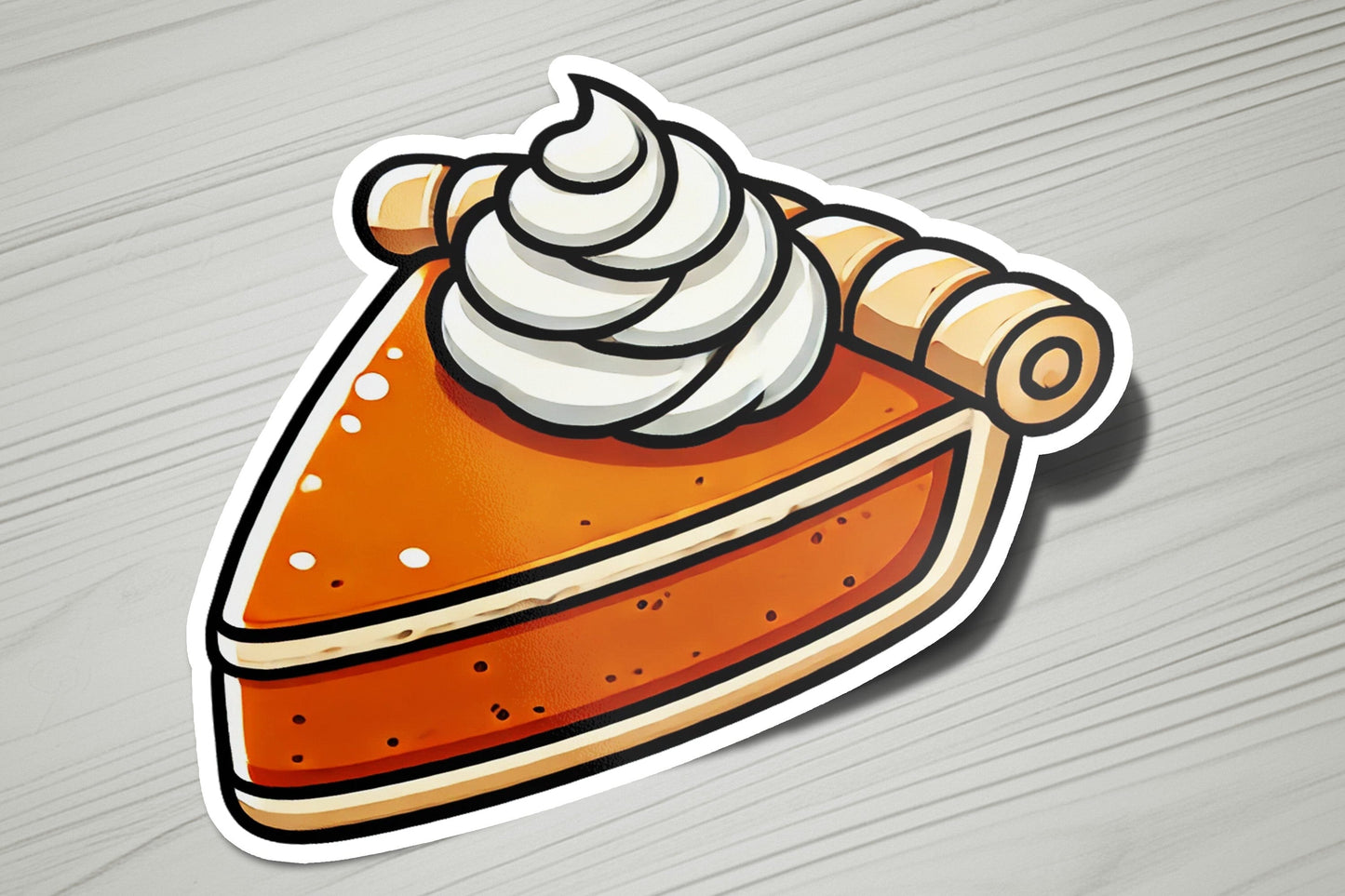 a sticker of a piece of cake with whipped cream on top