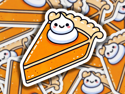 a sticker of a slice of pie