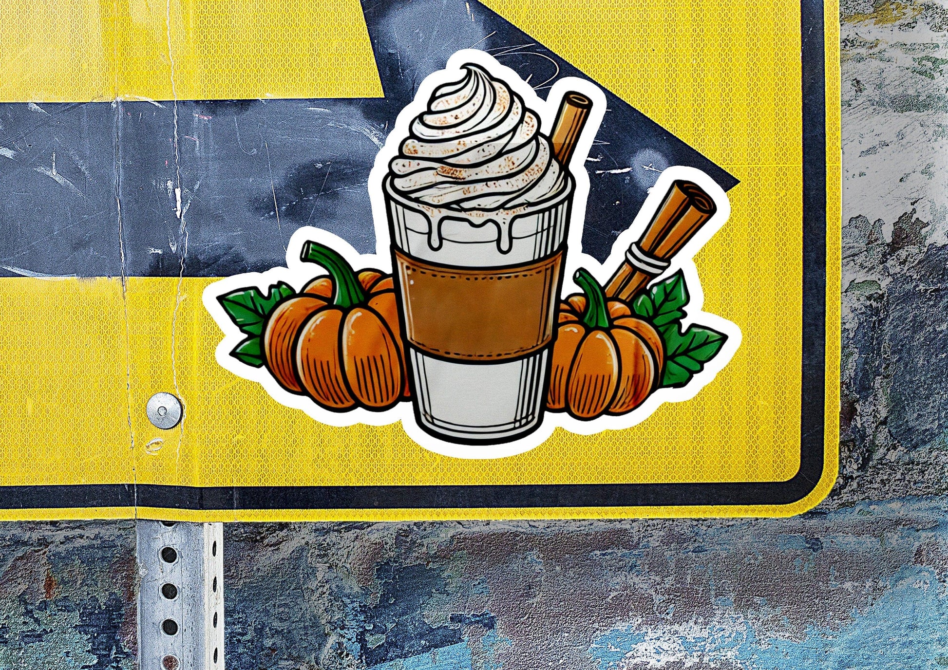 a street sign with a picture of a cup of coffee