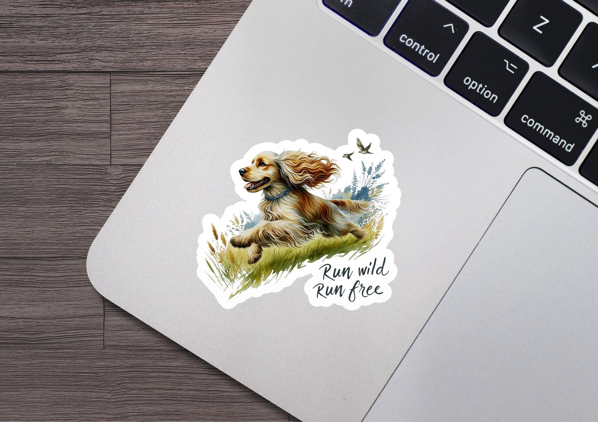 a sticker of a dog sitting on top of a laptop