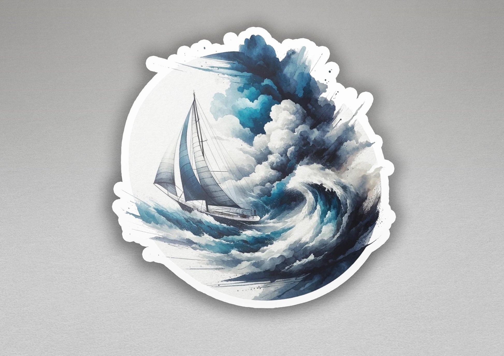 a picture of a boat in a big wave