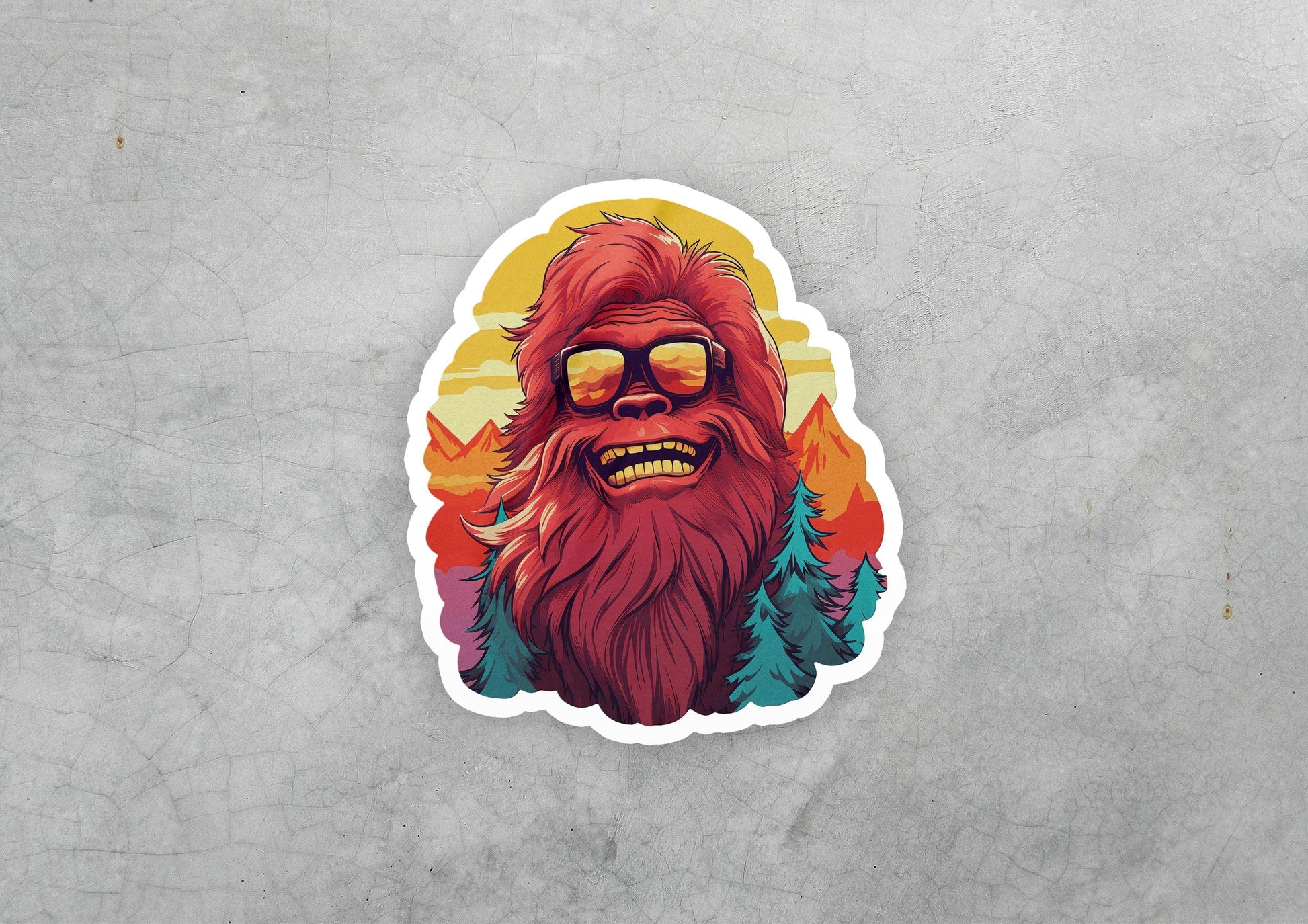 a sticker of a hipster with a beard and glasses