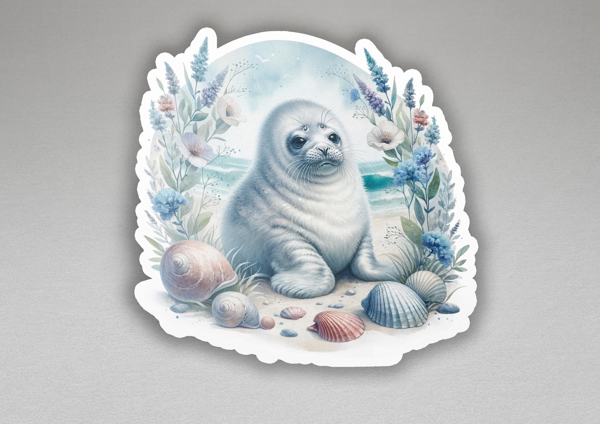 a picture of a seal on the beach