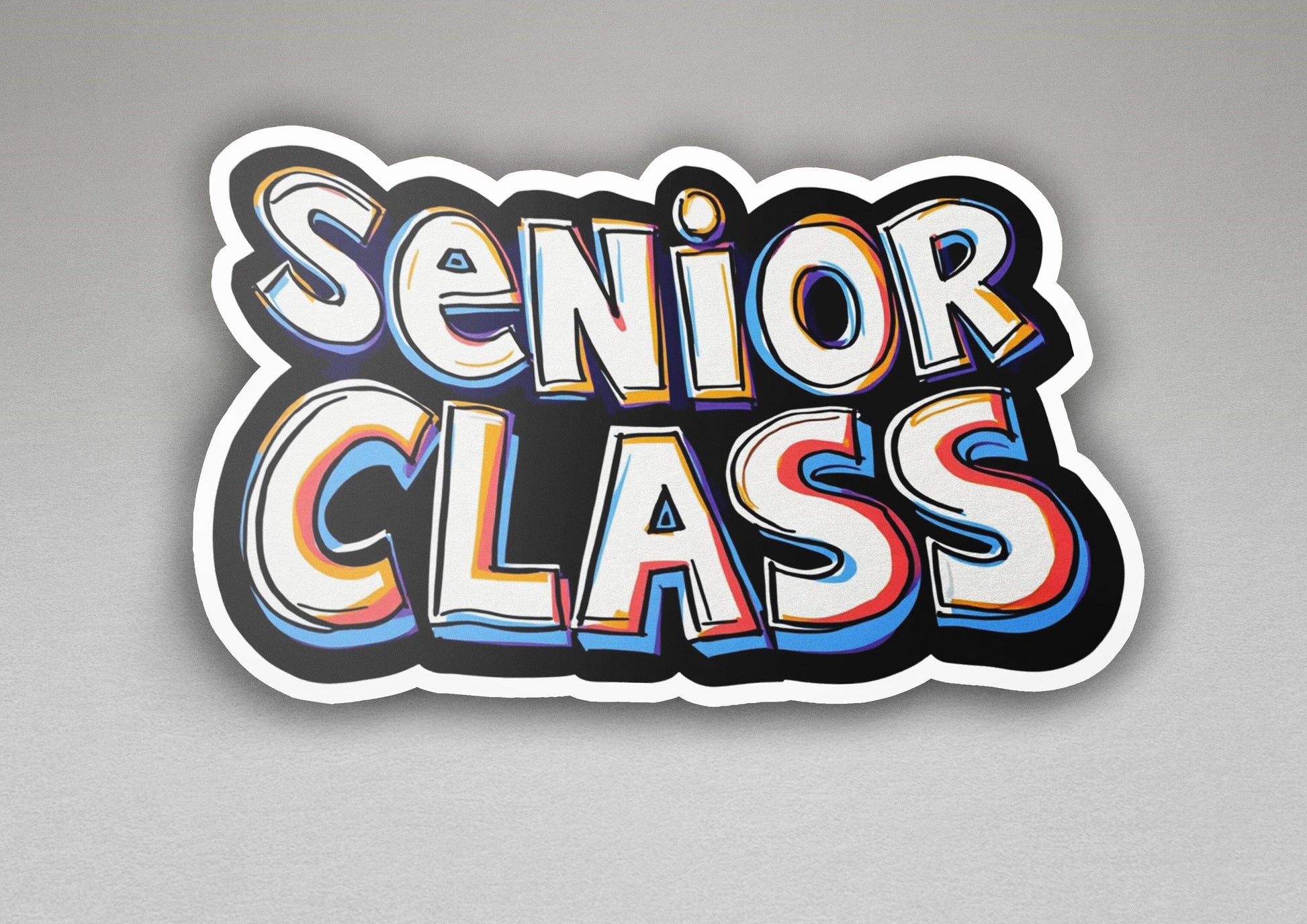 a sticker that says senior class on it
