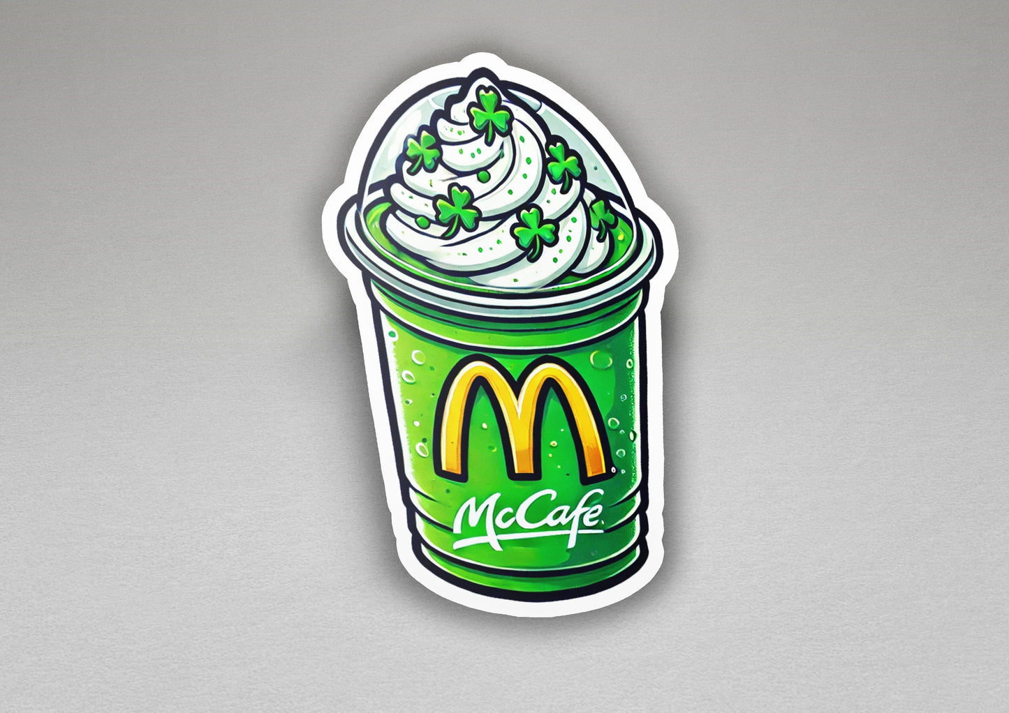 a sticker of a starbucks drink with whipped cream