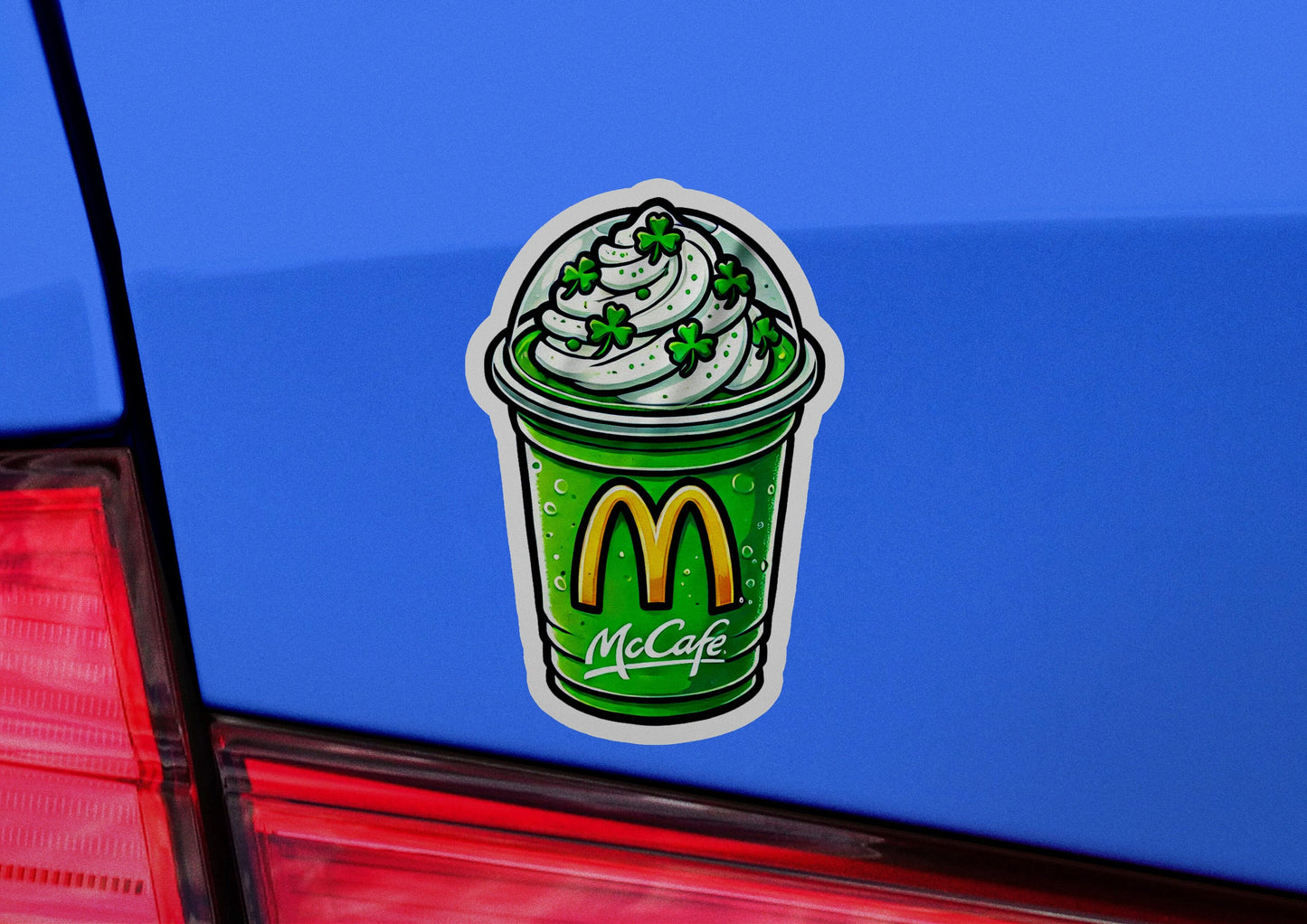 a close up of a sticker on the back of a car