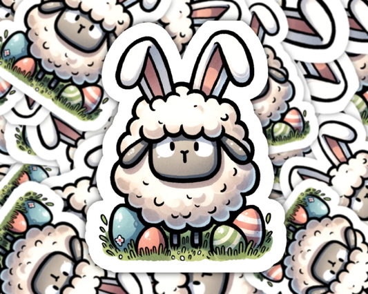 Baah-ny Ears Funny Easter Die-Cut Sticker