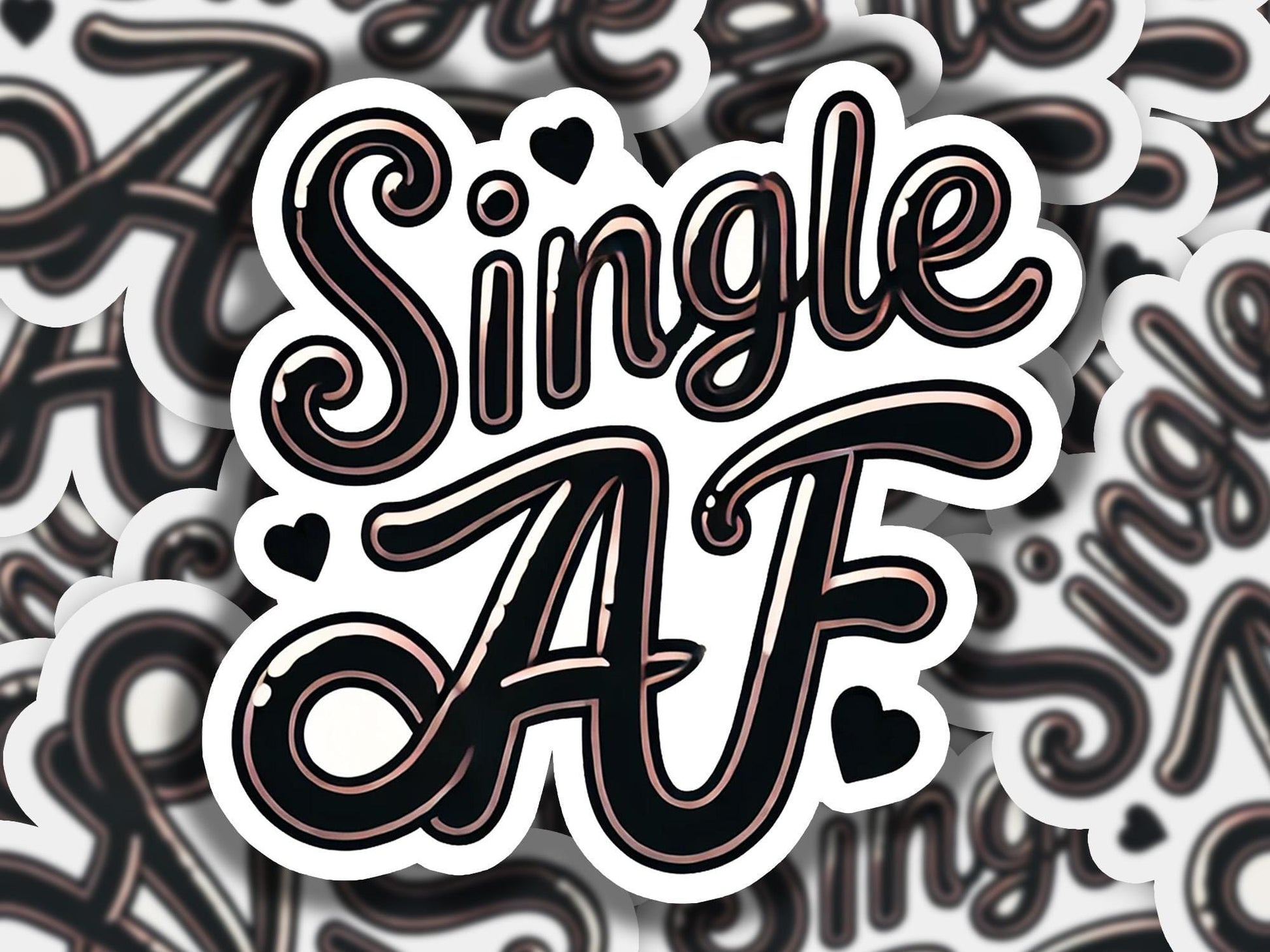 a sticker with the words single af on it