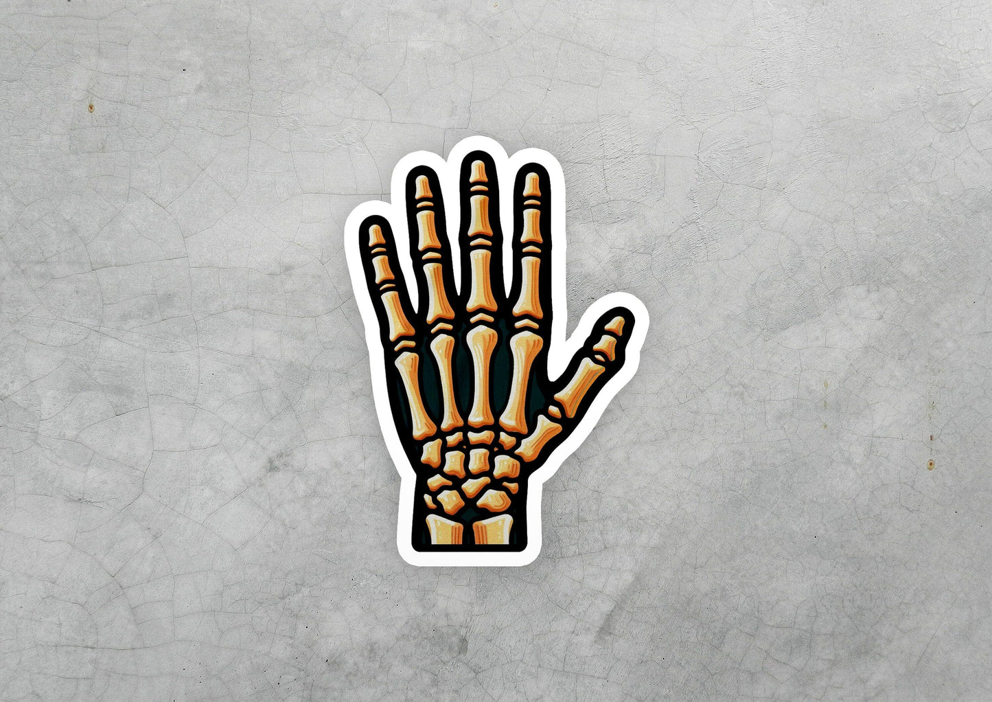 a sticker of a hand with fingers sticking out of it