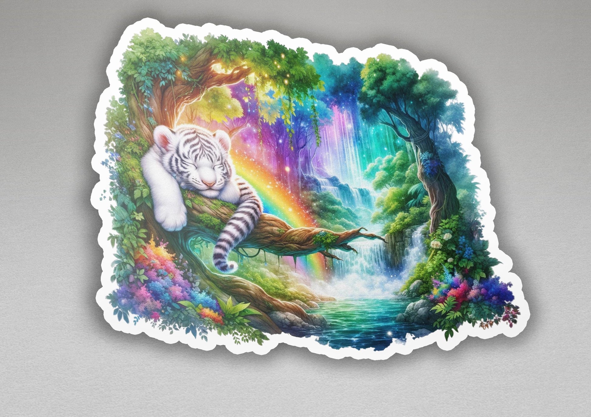 a picture of a white tiger in a forest