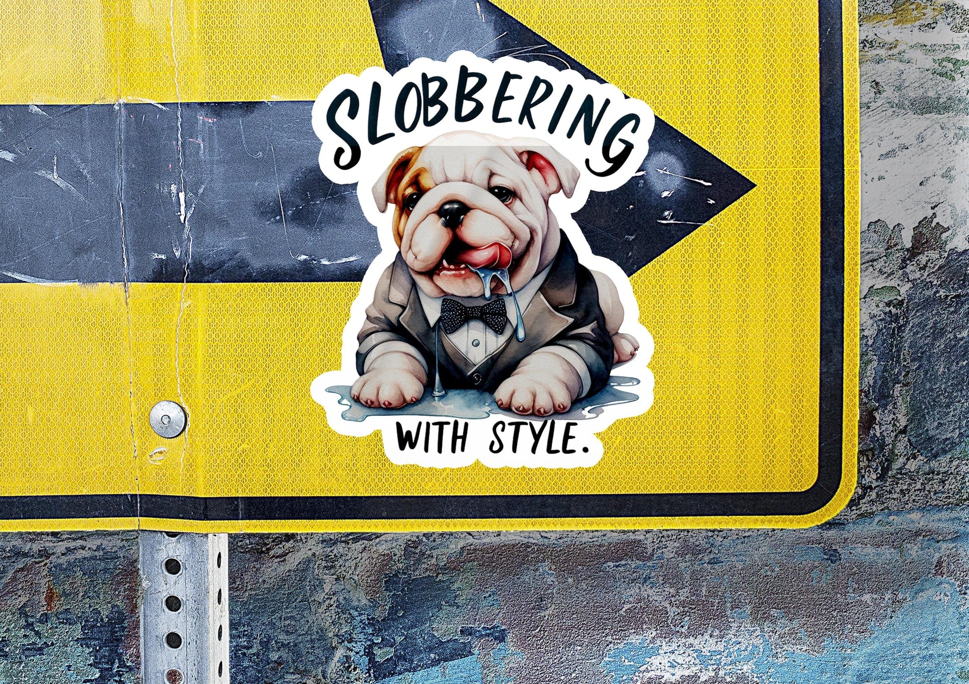 a street sign with a picture of a dog on it