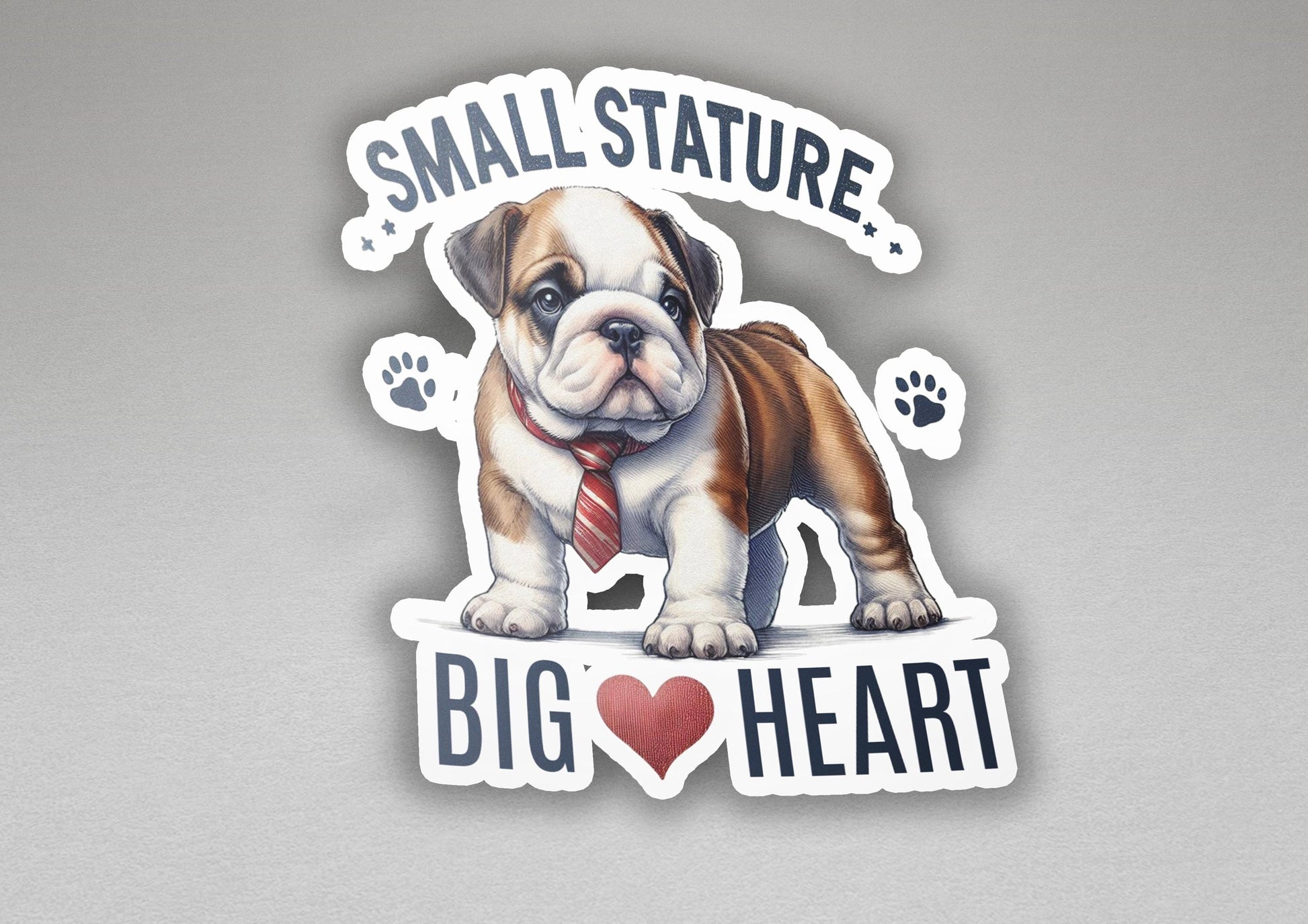 a sticker of a bulldog wearing a tie