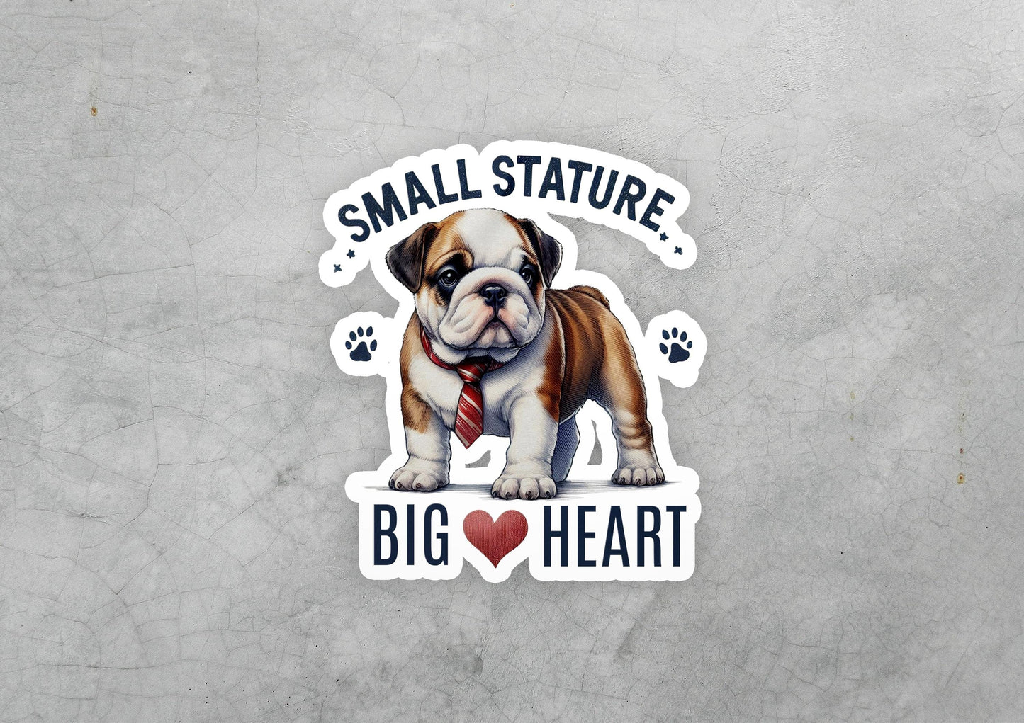 a sticker of a bulldog wearing a tie