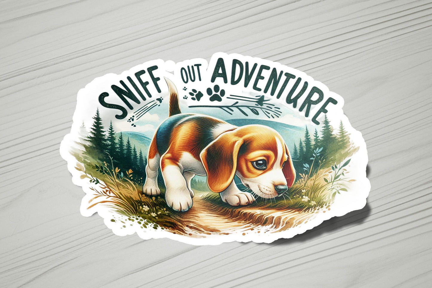 a sticker with a picture of a dog on it