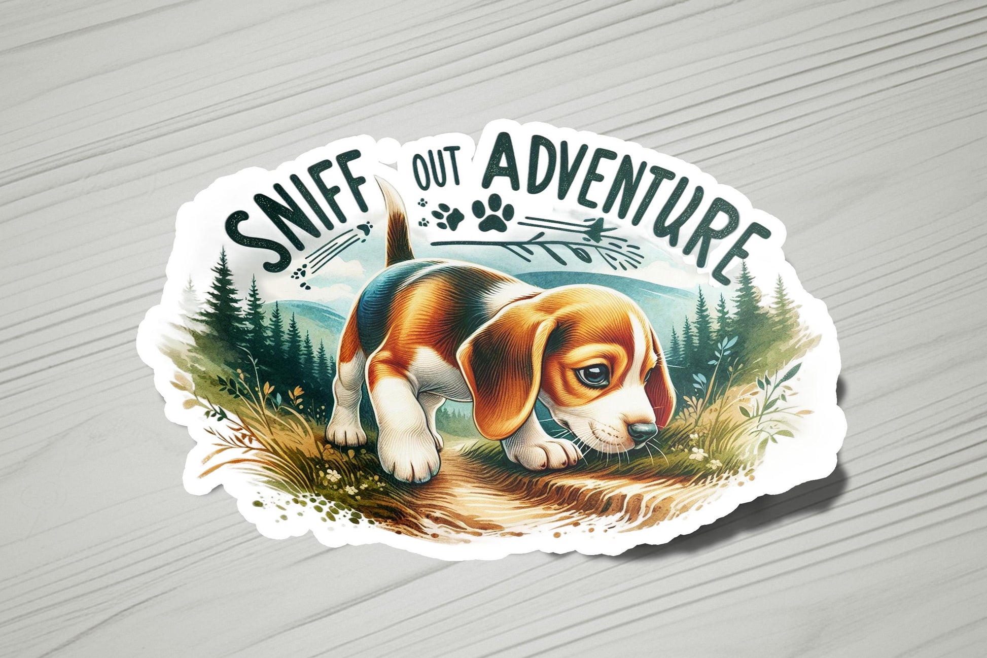a sticker with a picture of a dog on it
