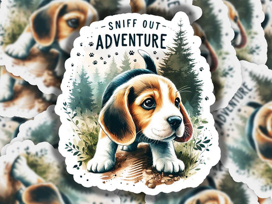 a sticker with a picture of a dog on it