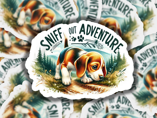 a sticker with a picture of a dog on it