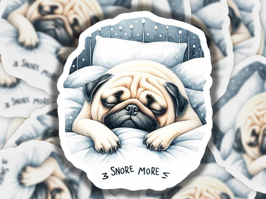 a picture of a pug sleeping on a pillow