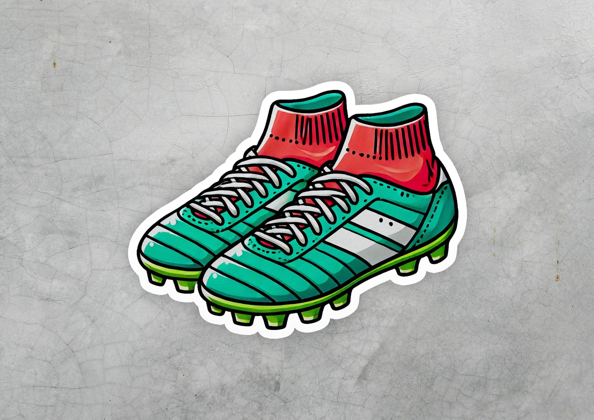 a sticker of a pair of soccer shoes