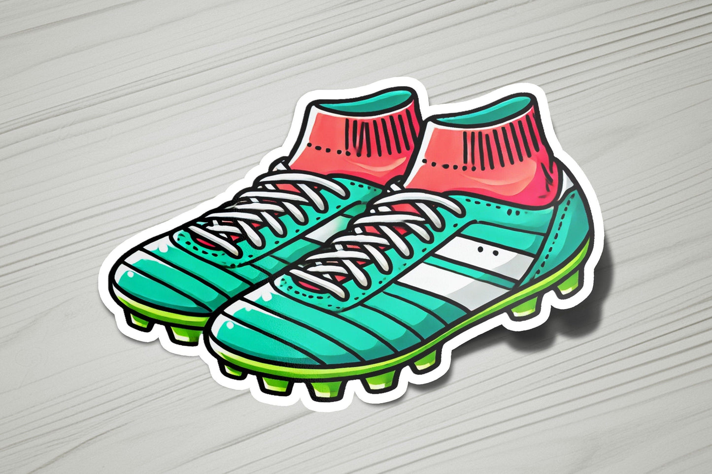 a sticker of a pair of soccer shoes