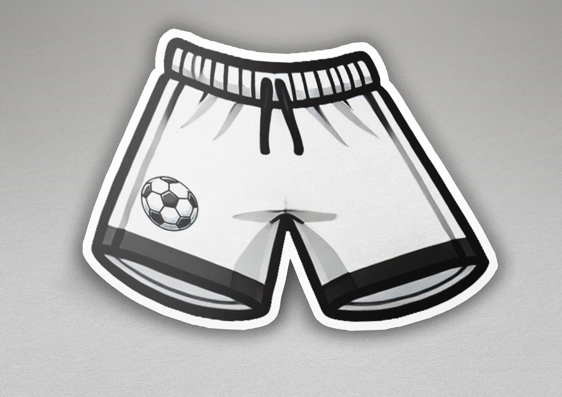 a picture of a soccer shorts with a soccer ball on it