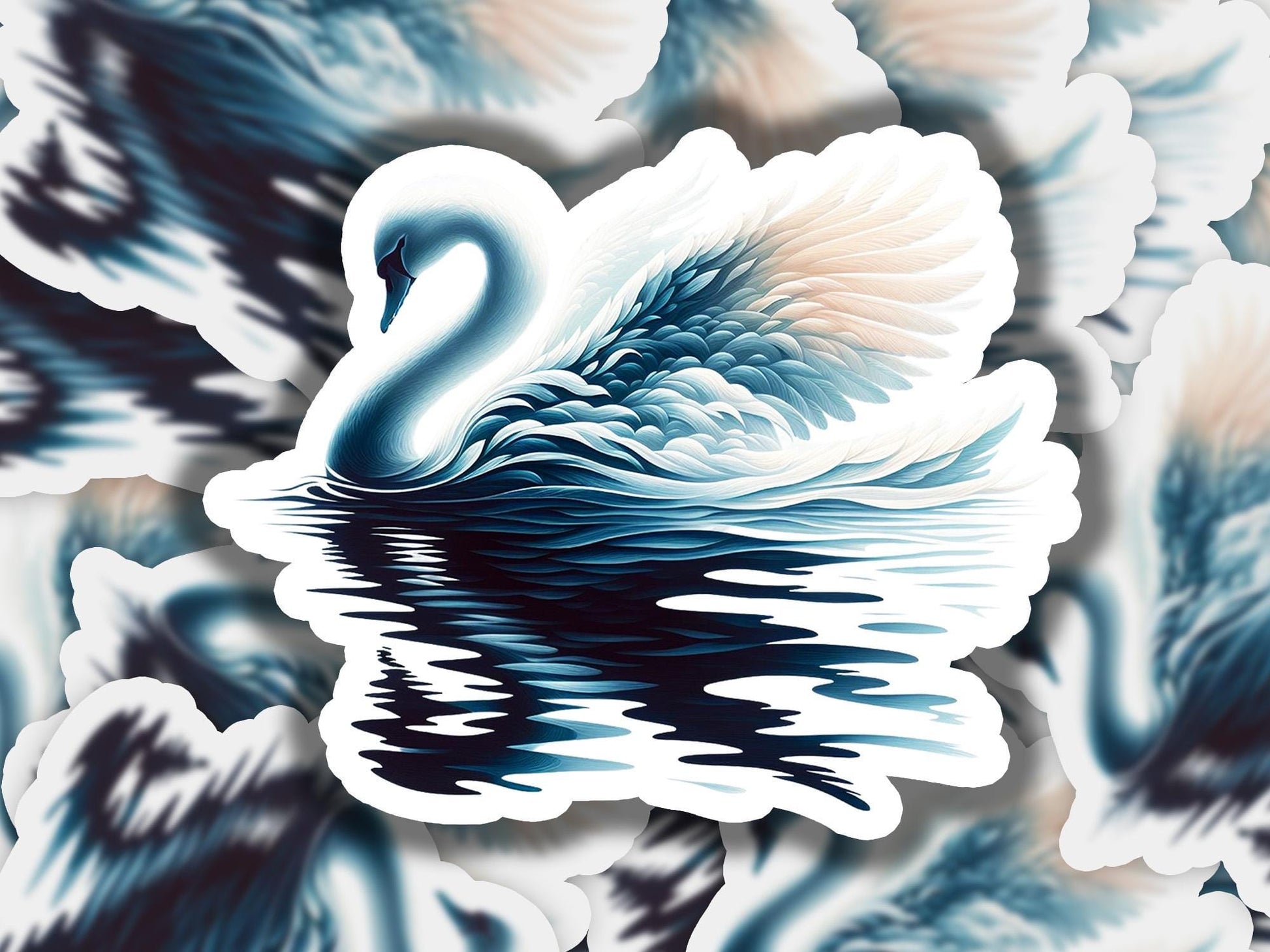 a picture of a swan in the water