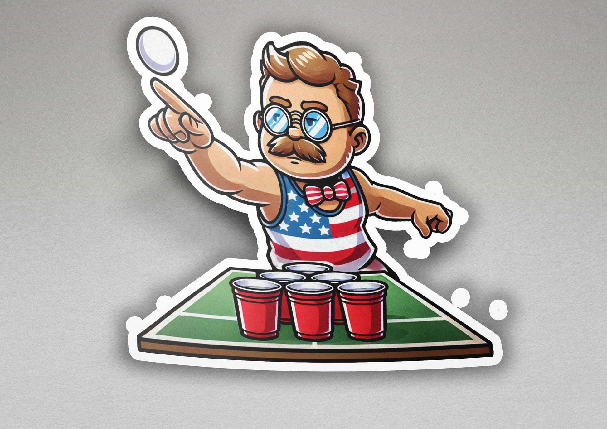 a sticker of a man throwing a frisbee