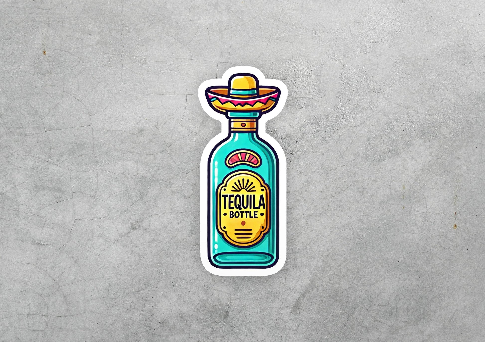 a bottle of tequila with a sombrero on top of it