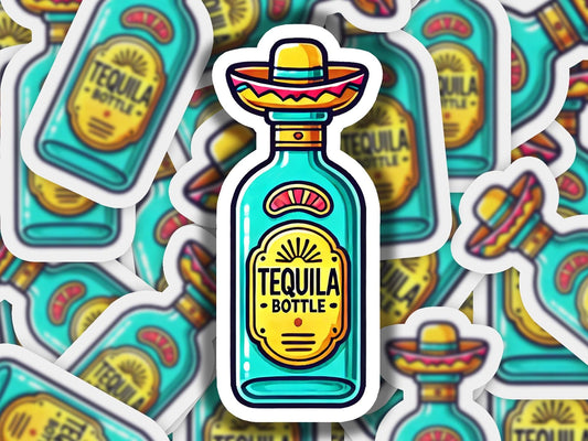 a bottle of tequila with a sombrero on top of it