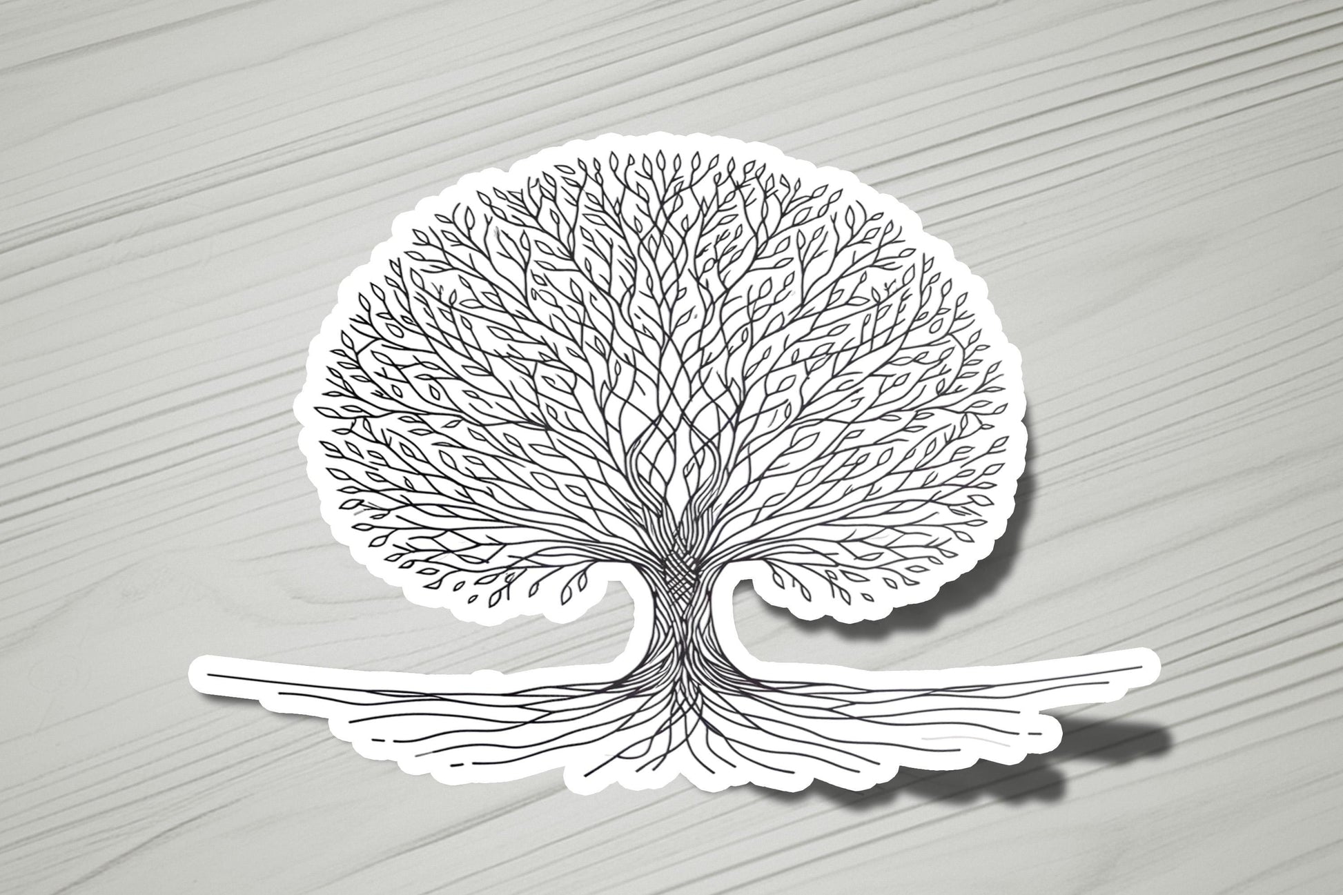 a sticker with a tree on it