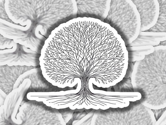 a black and white photo of a tree with roots