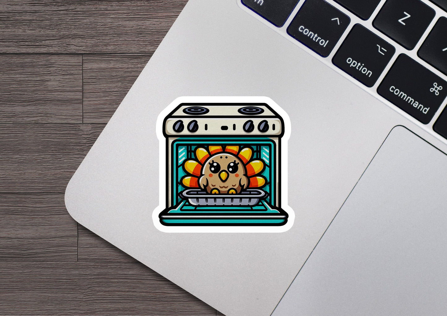 a sticker of a toaster with a cartoon character on it