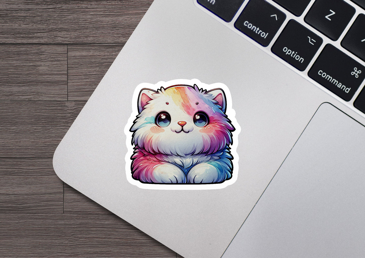 a sticker of a cat sitting on a laptop