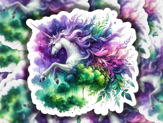 a sticker of a unicorn riding a horse