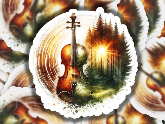 a violin sitting on top of a white plate