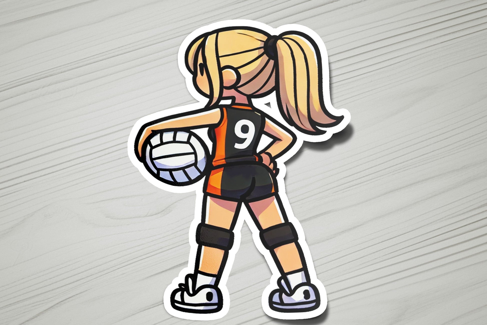 a sticker of a female volleyball player