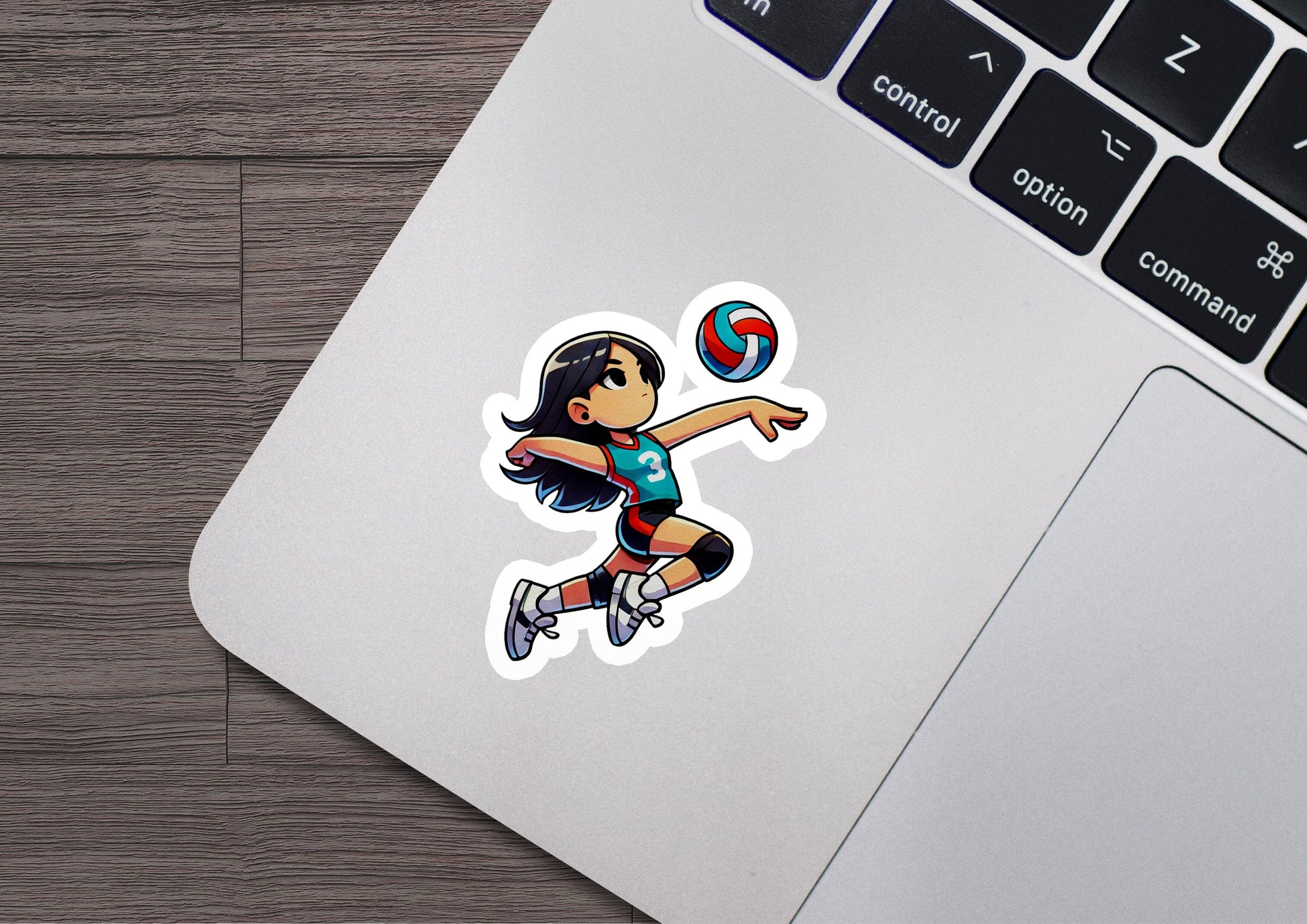 a sticker of a girl playing with a ball