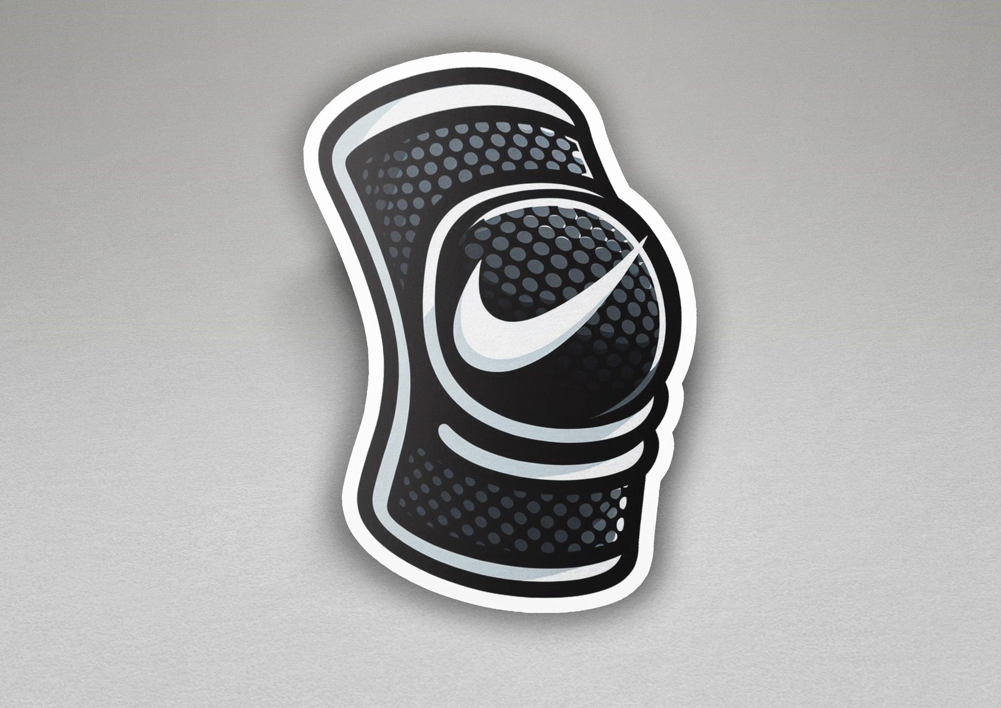 a black and white sticker of a nike shoe
