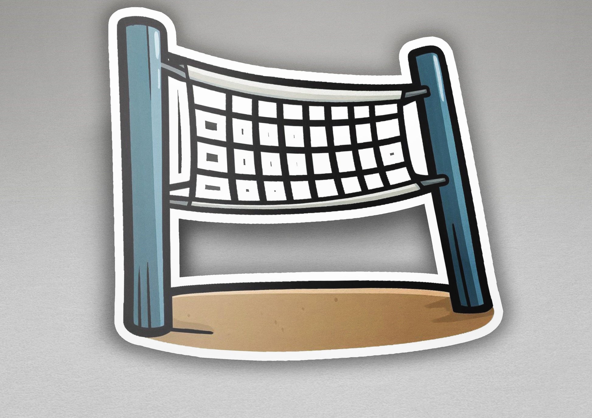 a sticker of a beach volleyball net