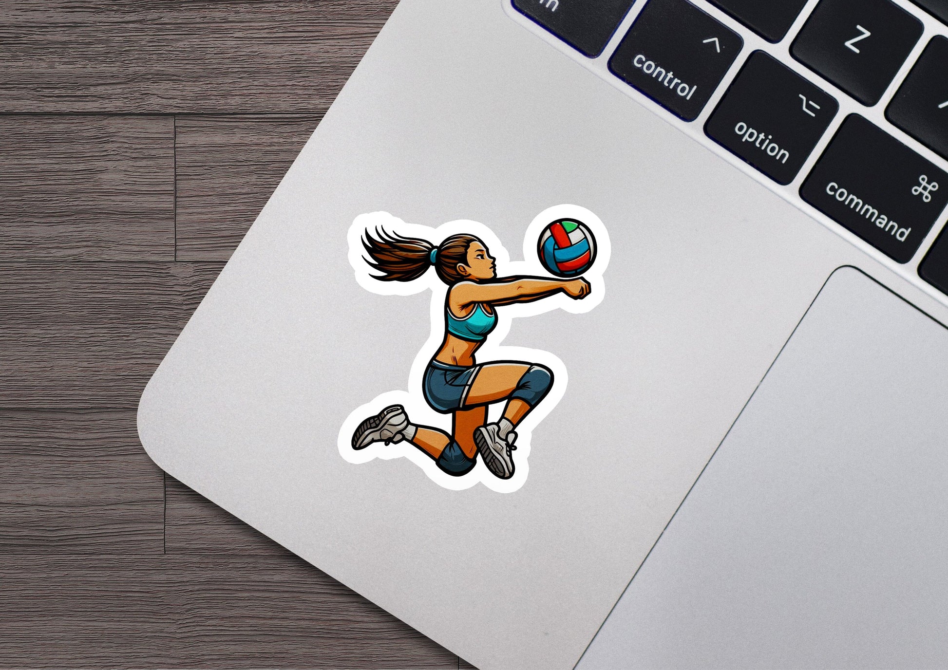 a sticker of a girl playing with a ball