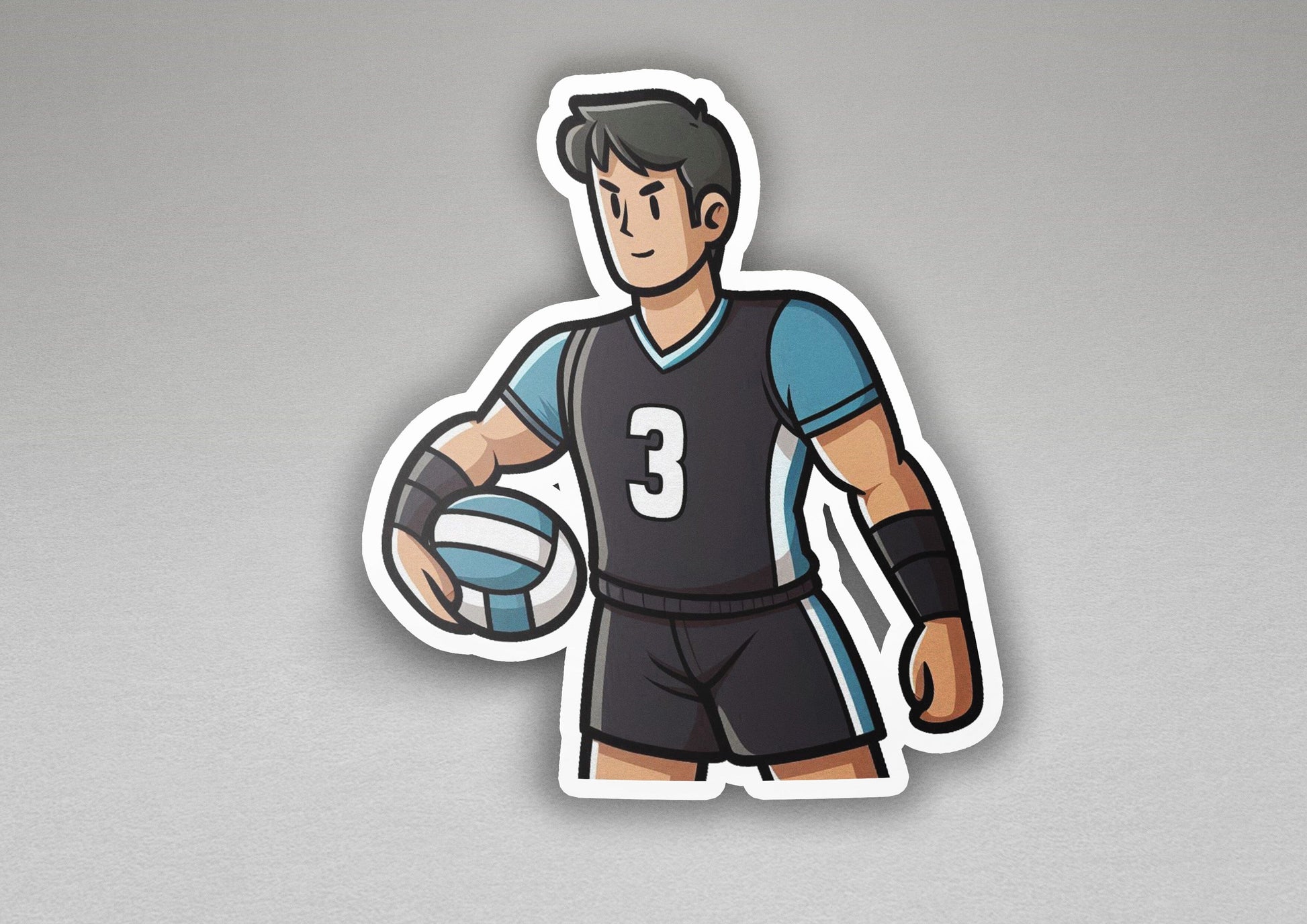 a sticker of a male volleyball player