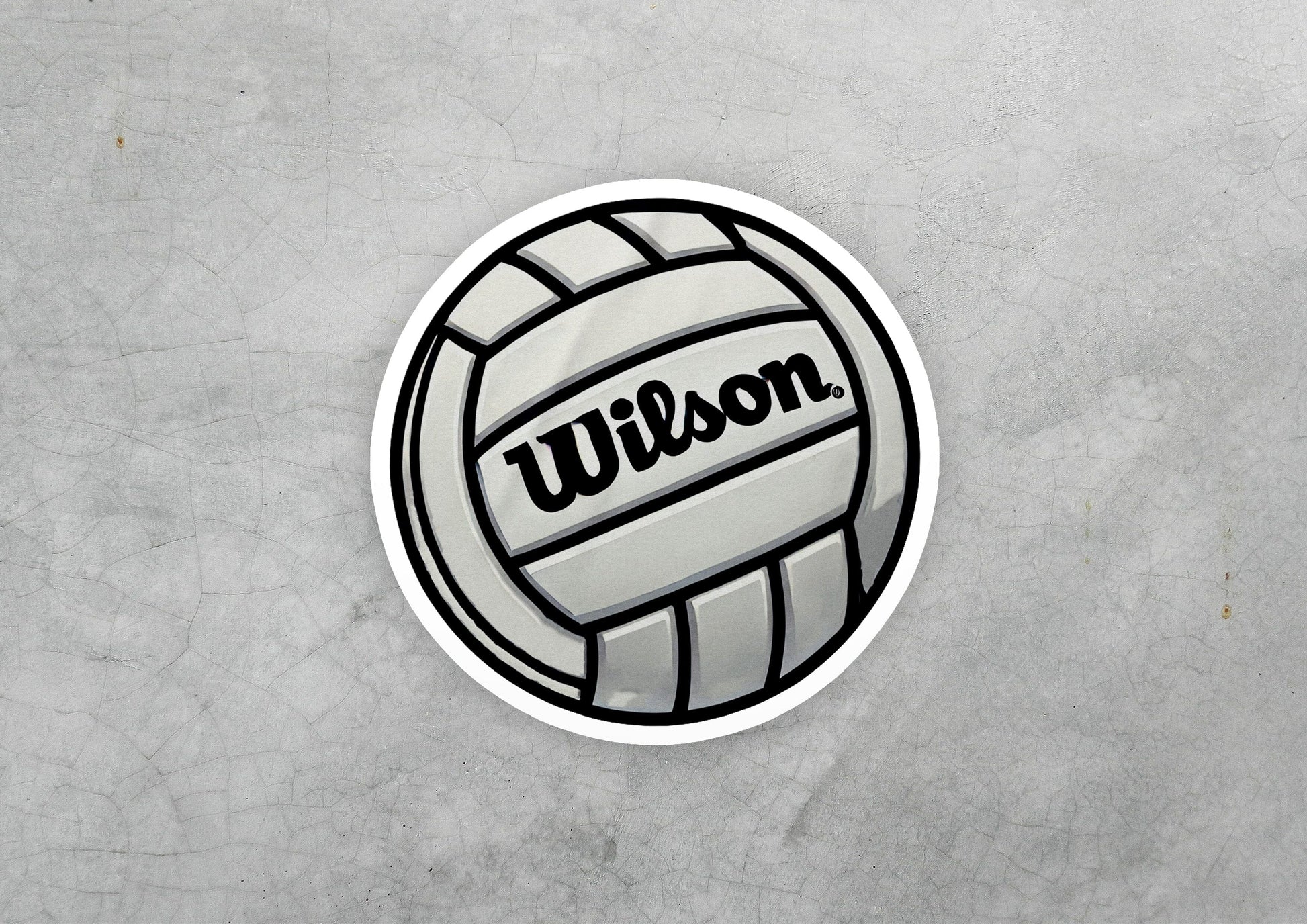 a close up of a sticker of a volleyball