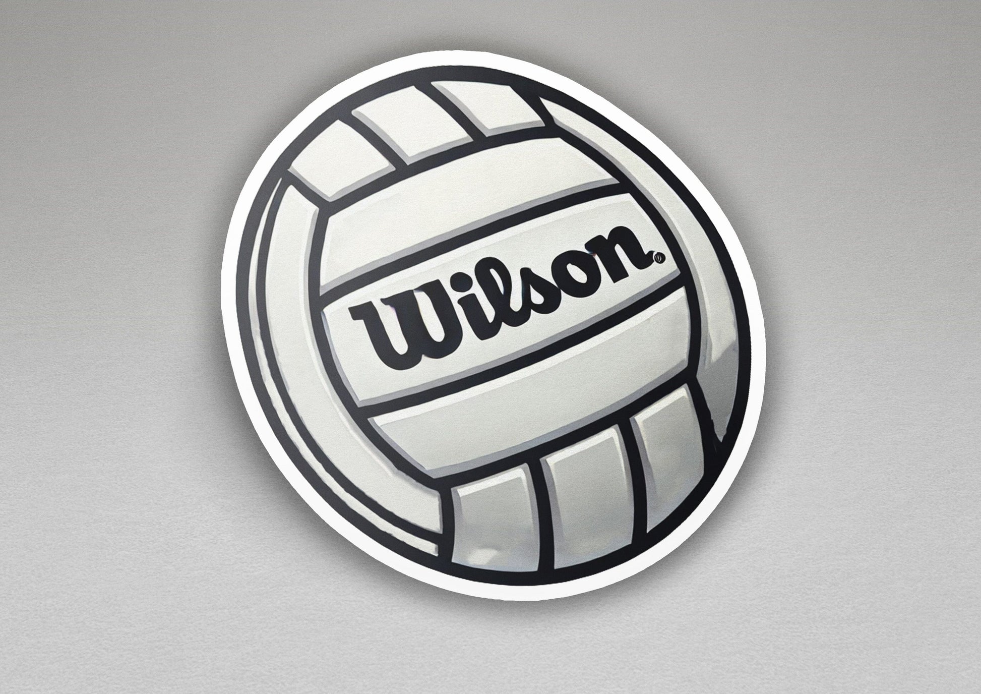a white sticker with the word wilson on it