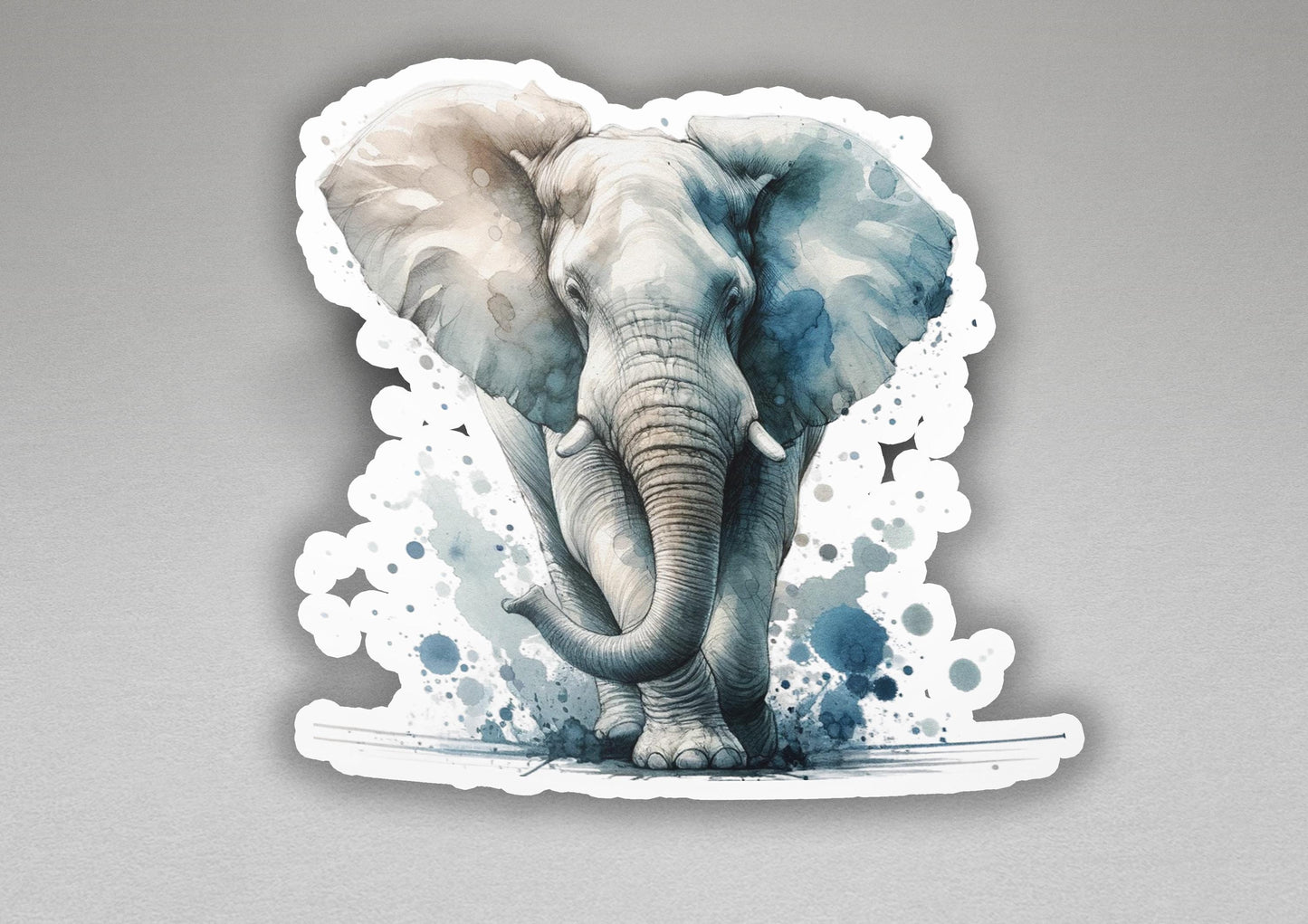a picture of an elephant on a sticker
