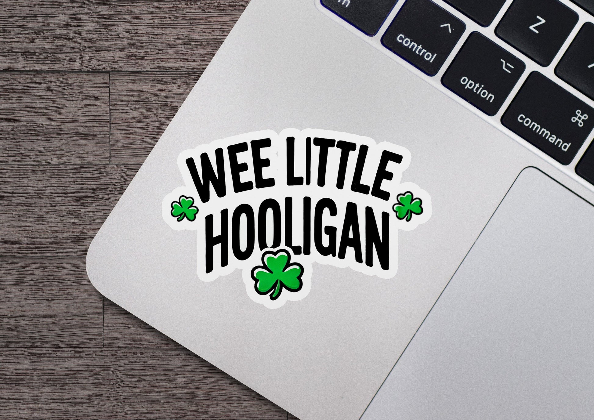 a sticker that says wee little hooligan on it