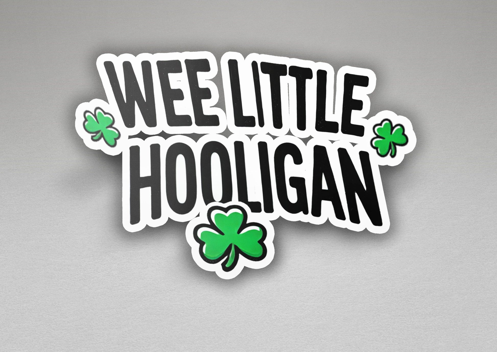 a sticker that says wee little hooligan